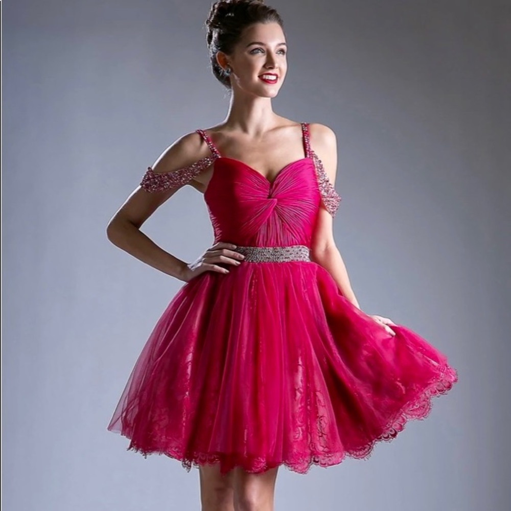 Twist Front Lace Short Dress- Cinderella Divine8947 Active